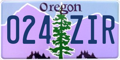 OR license plate 024ZIR
