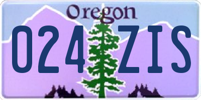 OR license plate 024ZIS