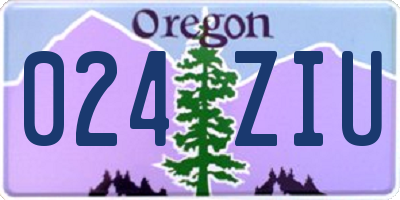 OR license plate 024ZIU