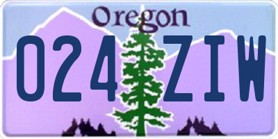 OR license plate 024ZIW