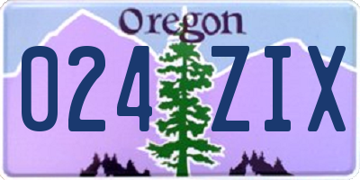 OR license plate 024ZIX