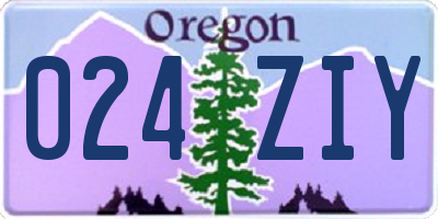 OR license plate 024ZIY