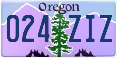 OR license plate 024ZIZ