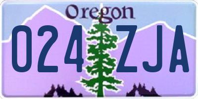 OR license plate 024ZJA