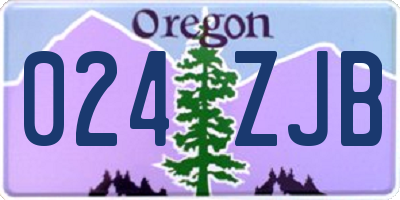 OR license plate 024ZJB