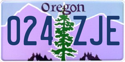 OR license plate 024ZJE