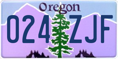 OR license plate 024ZJF
