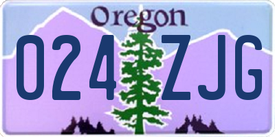 OR license plate 024ZJG