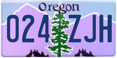 OR license plate 024ZJH