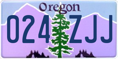 OR license plate 024ZJJ