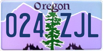 OR license plate 024ZJL