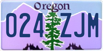 OR license plate 024ZJM
