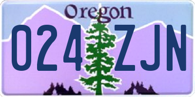 OR license plate 024ZJN