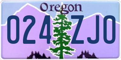 OR license plate 024ZJO