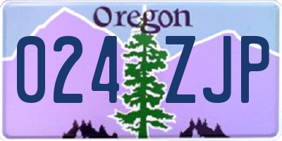 OR license plate 024ZJP