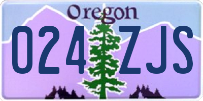 OR license plate 024ZJS