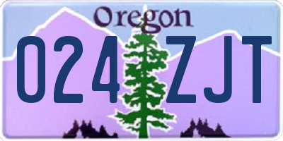 OR license plate 024ZJT