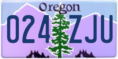 OR license plate 024ZJU