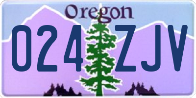 OR license plate 024ZJV