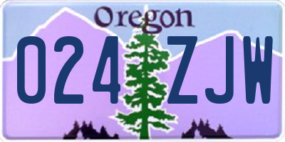 OR license plate 024ZJW