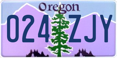OR license plate 024ZJY
