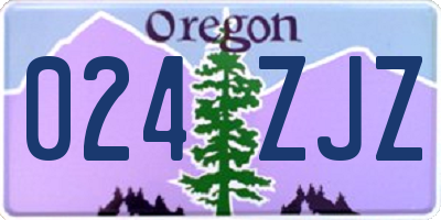 OR license plate 024ZJZ
