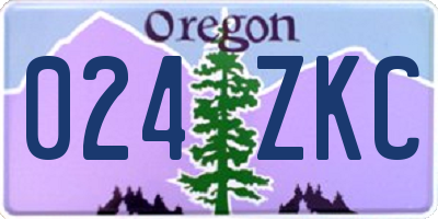 OR license plate 024ZKC