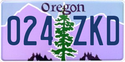 OR license plate 024ZKD