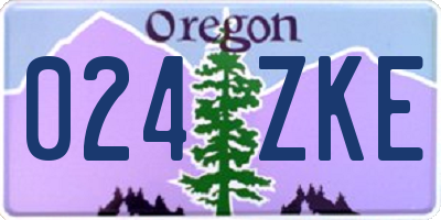 OR license plate 024ZKE