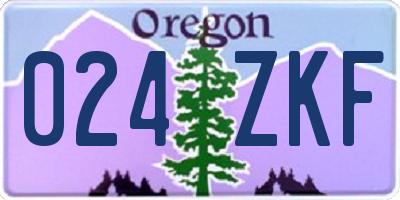 OR license plate 024ZKF