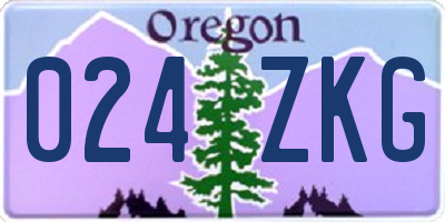 OR license plate 024ZKG
