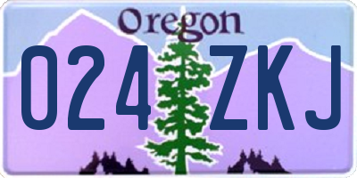 OR license plate 024ZKJ