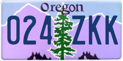 OR license plate 024ZKK