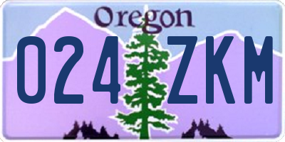 OR license plate 024ZKM