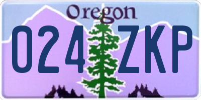 OR license plate 024ZKP