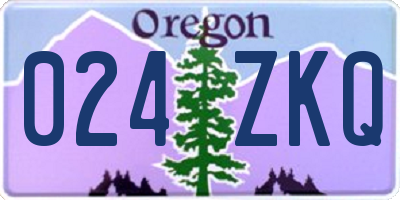 OR license plate 024ZKQ