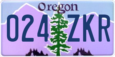 OR license plate 024ZKR