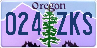 OR license plate 024ZKS
