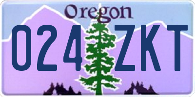 OR license plate 024ZKT