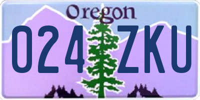 OR license plate 024ZKU