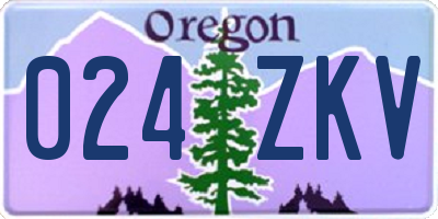 OR license plate 024ZKV