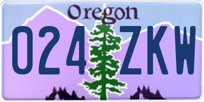OR license plate 024ZKW