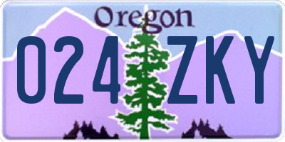 OR license plate 024ZKY