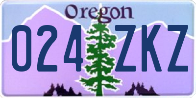 OR license plate 024ZKZ