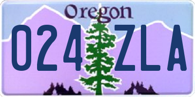 OR license plate 024ZLA