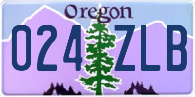 OR license plate 024ZLB