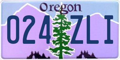 OR license plate 024ZLI