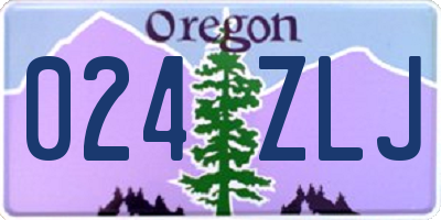 OR license plate 024ZLJ