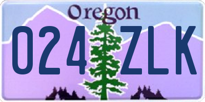 OR license plate 024ZLK