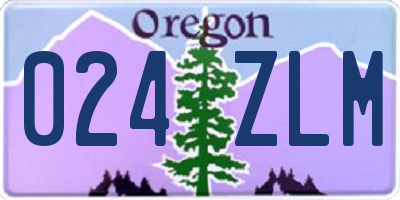 OR license plate 024ZLM